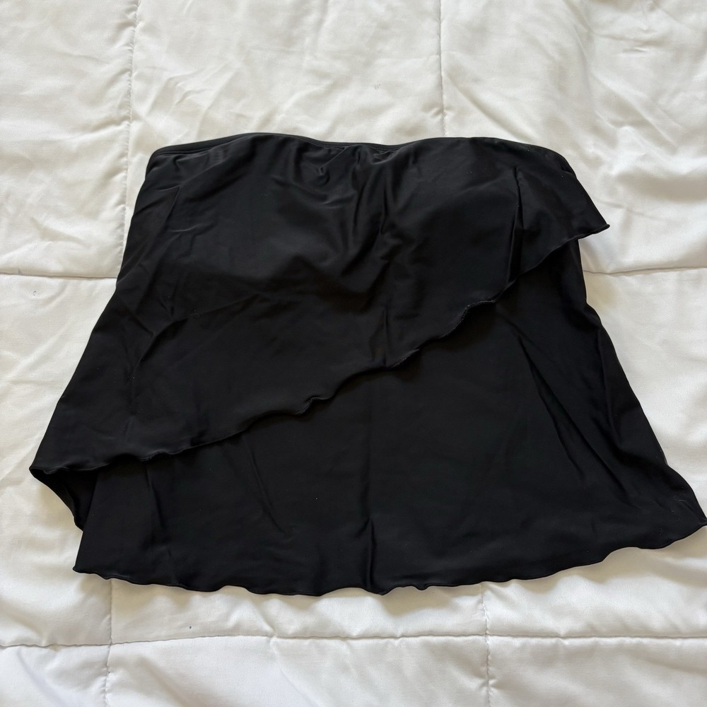 Womens Tankini Top Bikini Bandeau Black Summer Beach Womens Large Quiet Luxury
